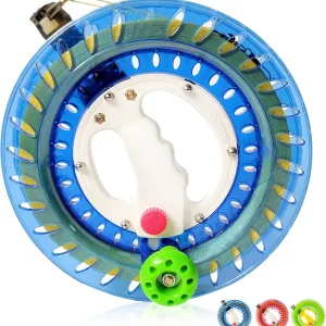 Simxkai Kite String Reel, Kite String Spool,Kite Line Winder, Come with Lock, 9in with1200 Feet Line (Blue)