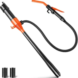 SINGARO Portable Power Battery Pump, Battery Powered Siphon Fuel Transfer Pump, Electric Fuel/Water Transfer Pump 2.4 GPM,Liquid Siphon Pump with Adjustable Flow Control, Gas Can Pump Ideal (Orange)
