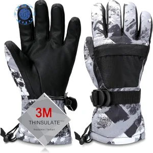 Ski Gloves, Warmest Waterproof and Breathable Snow Gloves for Cold Weather, Fits Both Men & Women,for Parent Child Kids Outdoor