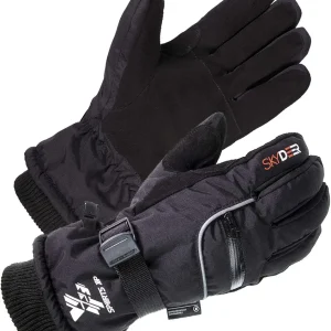 SKYDEER 100% Waterproof and Premium Deerskin Suede Leather Ski Gloves with 150G 3M Thinsulate Lining, Ultra Soft & Durable & Warm Cold Weather Gloves for Extreme Cold Condition (SD8650T)