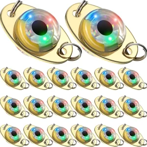 Skylety LED Fishing Lures Lighted Fishing Spoons Underwater Flasher Bass Halibut Flasher Saltwater Trolling Deep Drop LED Lighted Bait Flasher