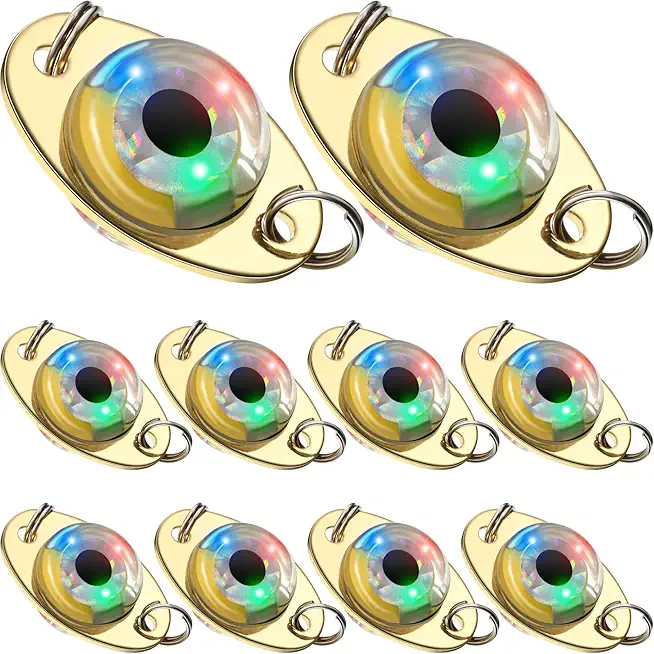 Skylety LED Fishing Lures Lighted Fishing Spoons Underwater Flasher Bass Halibut Flasher Saltwater Trolling Deep Drop LED Lighted Bait Flasher