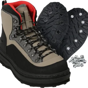 Slate Cleated Wading Boot Rubber Bottom Wading Shoe With Metal Wading Studs