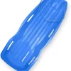 Slippery Racer Downhill Xtreme Flexible Adults and Kids Plastic Toboggan Snow Sled for Up to 2 Riders with Pull Rope and Handles, Blue
