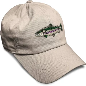 Soft Baseball Cap Fish Rainbow Trout Embroidery Ocean and Salmon Cotton Dad Hats for Men Women