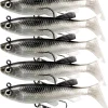 Soft Fishing Lures Shad Minnow Swimbaits, Pre-Rigged Jig Heads Paddle Tail Swim Baits for Bass, Trout, Walleye, Crappie, Sinking Jigs Bait for Saltwater Freshwater, Fishing Gifts for Men