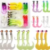 Soft Plastic Fishing Lure Jig Head Hook Kit,17pcs/110pcs Grub Worm Lures Crappie Jigs Grub Tail for Saltwater Freshwater, Trout Crappie Fishing