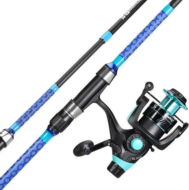 Sougayilang 3 Piece Baitfeeder Combo Surf Fishing Rod Combo Medium/Heavy Travel Spinning Rod with 4000 Size Reel (9'/10'/11'/12')