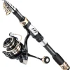 Sougayilang Fishing Pole with Spinning Reel Portable Fishing Rod Reel Combos