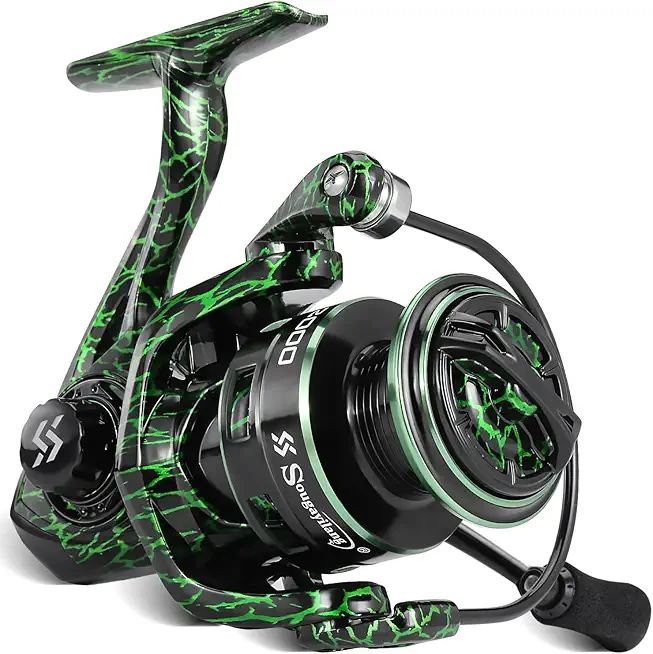 Sougayilang Fishing Reel, Ultralight Spinning Reels with Graphite Frame 5.2:1 High Speed for Saltwater or Freshwater Fishing