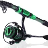 Sougayilang Fishing Rod Reel Combinations, 24 Ton Carbon Fiber, Portable Telescopic Fishing Rod Spinning Reels for Travel Saltwater Freshwater Fishing Gifts for People