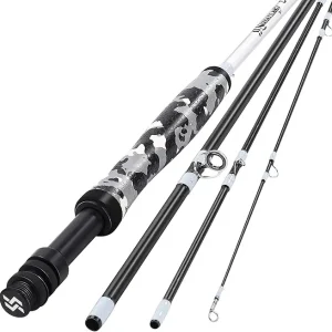 Sougayilang Fly Fishing Rod, Lightweight Ultra-Portable 4 Pieces 5/6wt Graphite 9' Fly Rod for Complete Starter with SuperPolymer Handle