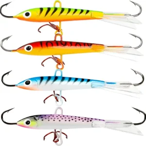 Sougayilang Ice Fishing Lures with 3 Sharp Hooks Winter Lifelike Fishing Baits Ice Jigging Lures Kit for Bass Walleye