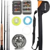 Sougayilang Saltwater Freshwater Fly Fishing Rod with Reel Combo Kit