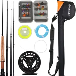Sougayilang Saltwater Freshwater Fly Fishing Rod with Reel Combo Kit