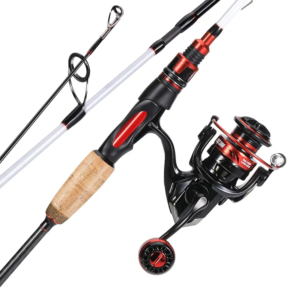 Sougayilang Spinning Combo, Medium Heavy Fishing Pole and 2000 Spinning Reel Set, Fishing Rod and Reel Commbo for Bass Fishing Tackle