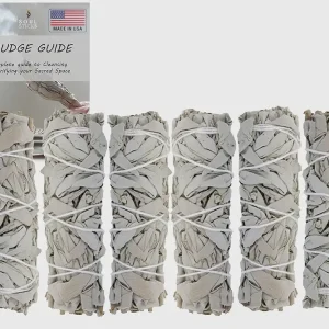 SOUL STICKS 4" Organic White Sage Smudge Sticks (6 Pack) Smudging Incense Sticks for Stress Relief, Home Cleansing, Meditation & Smudging Rituals | Sustainably Sourced California White Sage Bundle