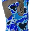 SPF 50+ Four Way Stretch Quick Dry Breathable Half Finger Second Skin Fit Fishing Guide Gloves Superior Non Slip Grip for Men and Women (Old School Camo Blue - XXLarge)