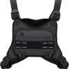 Sports Chest Bag For Men, Water Resistant Lightweight Front Running Vest Bag With Built-In Phone Holder & Extra Storage For Workouts, Cycling (Black)