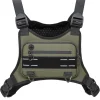 Sports Chest Bag For Men Women, Water Resistant Lightweight Front Chest Pack, Running Vest Bag With Built-In Phone Holder & Extra Storage For Workouts, Running, Cycling (Olive)