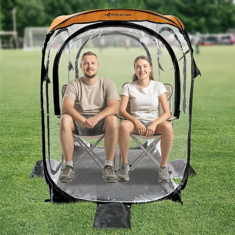 Sports Tent Shelter, Instant Weather Pod Pop Up Tent Shelter with Carry Bag, Clear View Bubble Tent for Watching Sports Events, Camping, Fishing, Portable & Foldable