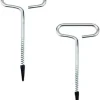 Stainless Steel Ice Fishing Drill Tent Pegs Spiral Auger Screws Shelter Stake Nails Ice Auger Drill for Camping Outdoor 6 Packs, Silver