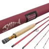 Stalker Fly Fishing Rod 4 Sections, 2/3 / 4WT, M-Fast Action IM12 Graphite Carbon Fiber Rod Blank 7/8FT Ultra Light Fly Rod with Extra Tip
