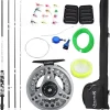 Standard Fly Fishing Combo Starter Kit, 5/6 Weight 9' Fly Rod with SuperPolymer Handle, Accessories, Carrying Case, Fly Box Case & Fishing Flies