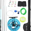 Standard Fly Fishing Combo Starter Kit, 5/6 Weight 9' Fly Rod with SuperPolymer Handle, Accessories, Carrying Case, Fly Box Case & Fishing Flies