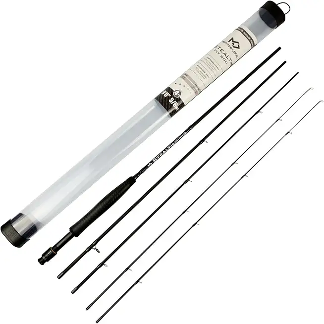 Stealth Fly Fishing Rod Combo Starter Kit, 30T Carbon Fiber Graphite Fly Rods with Die-cast Aluminum Reel and Fly Fishing Accessories