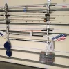 Storage Rack for Garage Doors with Hooks for Fishing Rods, Kayak Paddles and More