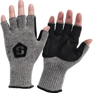 Striker Men's Wool Durable Breathable Moisture-Wicking Outdoor Cold Weather Fishing Half-Finger Gloves, XX-Large/3X-Large