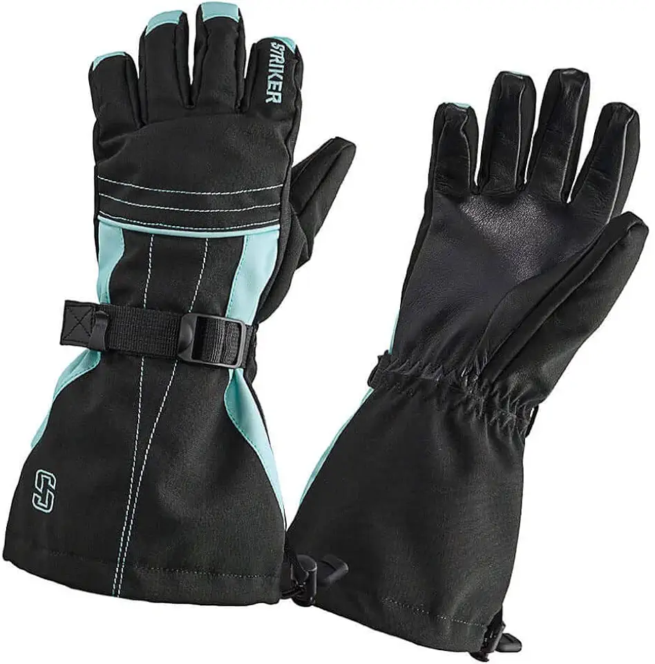 Striker Women's Stella Waterproof Breathable Insulated Outdoor Ice Fishing Gloves with Adjustable Wrist and Gauntlet Closures