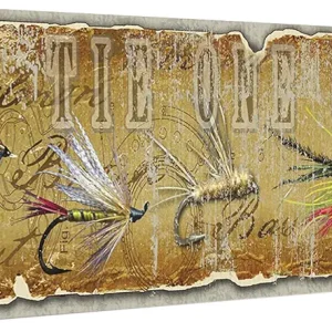 Stupell Home D�cor Tie One On Fly Fishing Stretched Canvas Wall Art, 10 x 1.5 x 24, Proudly Made in USA