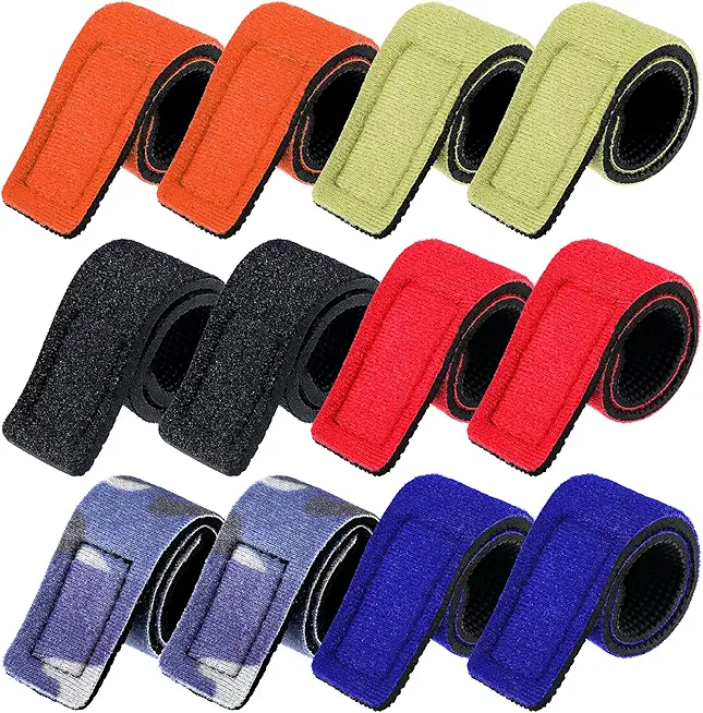 Sumind 12 Pcs Fishing Rod Straps Ties, Fishing Pole Belts Stretchy Straps, Elastic Tackle Ties Cable Holders Fit for Casting Rods, Spinning and Fly