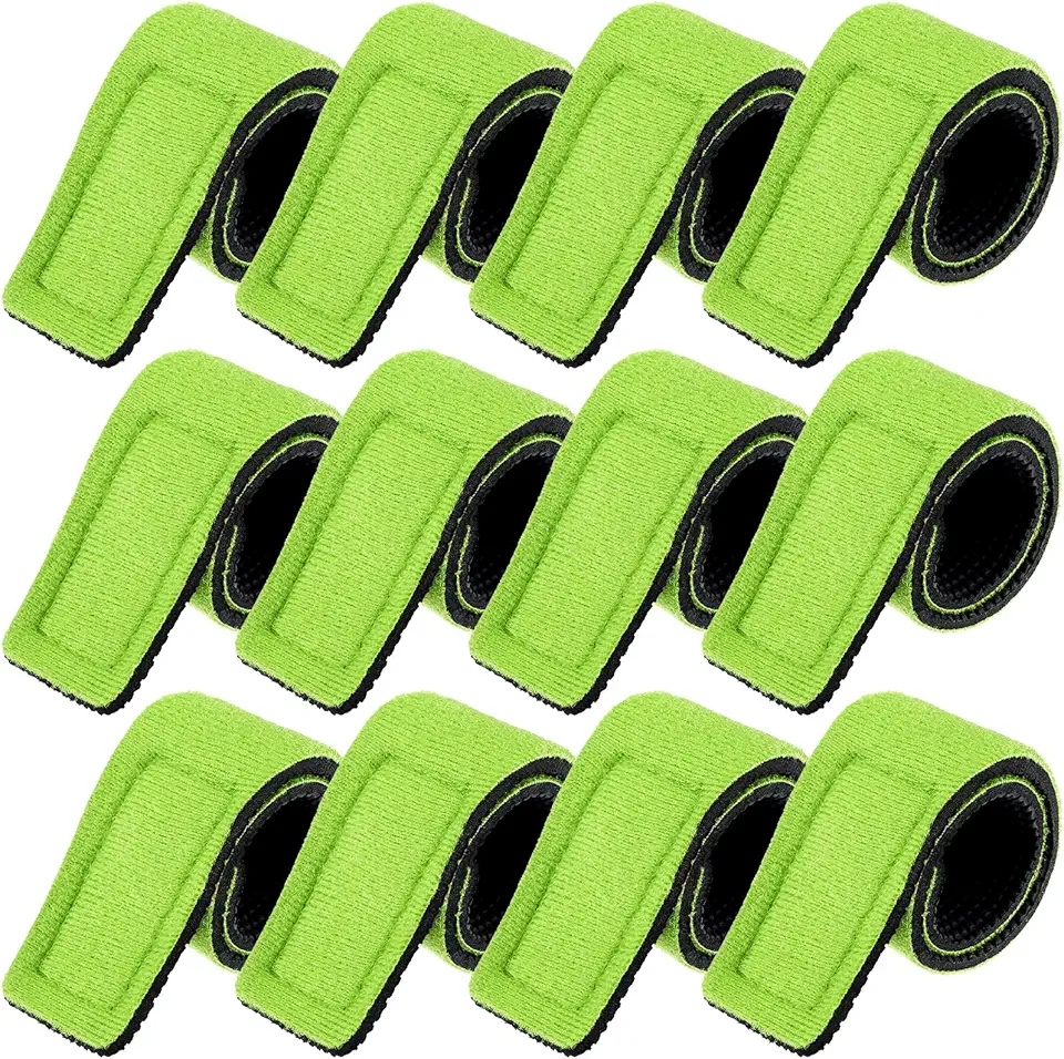 Sumind 12 Pcs Fishing Rod Straps Ties, Fishing Pole Belts Stretchy Straps, Elastic Tackle Ties Cable Holders Fit for Casting Rods, Spinning and Fly