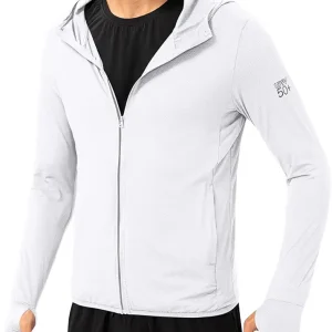 Sun Protection Clothing Men UPF 50+ Outdoor Lightweight Full Zip Hoodie Jacket Long Sleeve Fishing Hiking Shirt