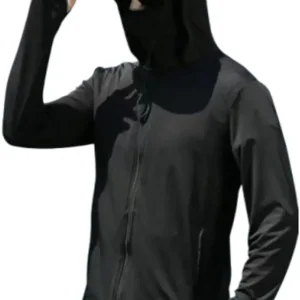 Sun Protection Rash Guard Jacket for Men - Fishing Shirts with UV Protection Hoodie