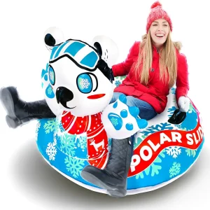 Sunlite Sports 45" Winter Adventure Foam Snow Sled (Pack of 2), Ultra Portable, Strong and Durable, Sturdy Foam, Handles with Steering, Kid's Winter Fun