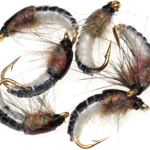 Super Sturdy Realistic Nymph Scud Flies, Popper Flies for Trout Nymph Beadhead Fishing Wet Assortment Flies Bug Worm Scud Looking