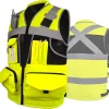 Surveyor Safety Vest for Men with 16 Pockets-Hi Vis Reflective Vest with Padded Neck Fishing Tactical Vest