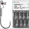 Swimbait Jig Heads with Stacked Cone Keeper, Minnow Style Eye Fishing Jighead 3/16 1/4 3/8 1/2oz (15 PCs)