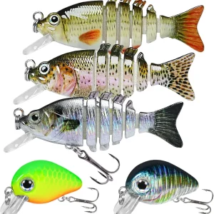 Swimmax for Saltwater and Freshwater, Realistic Fishing Lures for Bass Trout Crappie Walleye Pike Bluegill Salmon, Swimbait for Bass Fishing, Amazing Fishing Gear Gifts for Family Fishing