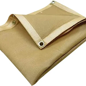 Tarps Now 12x24 ft Heavy Duty Mesh Tarp, 75% Shade Cloth with Brass Grommets & Reinforced Edges, Multipurpose Protective Cover Tarpaulin with Air Flow for Dump Trucks, Tie Downs, & Canopies -Tan