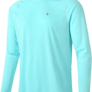 TBMPOY Mens Sun Protection Hiking Shirts Long Sleeve Water UPF 50+ SPF UV Shirts Lightweight Fishing Hiking Swimming