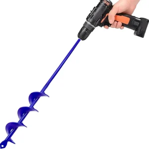 TCBWFY Auger Drill Bit for Planting,1.6x16.5inch Solid Core Shaft Garden Auger Spiral Drill Bit,Purple Planting Auger for Bulb Planting Bedding Plants,Hole Digger for Any Hex Drive Drill