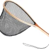 Tear Drop Fly Fishing Landing Net Wooden Frame Trout Bass Catch and Release Net Waterproof Nylon Mesh