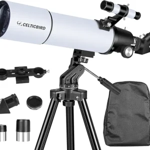 Telescope for Adults High Powered, 80mm Aperture 600mm Telescopes for Adults Astronomy, Travel Telescopio for Beginners with AZ Mount, Backpack, Phone Adapter, Moon Filter
