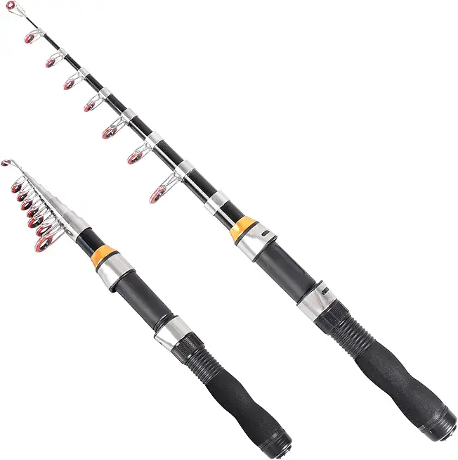Telescopic Fishing Rod, Collapsible Fishing Rod Small Extendable Fishing Rod for Saltwater and Freshwater, Lightweight and Compact Design