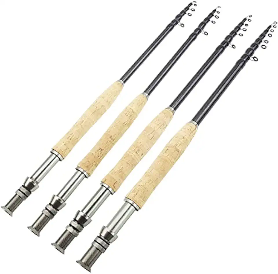 Telescopic Fly Fishing Rod, Portable Carbon Fiber Ultra-Light Fast Moving, Cork Handle, 2.1M-3.0M